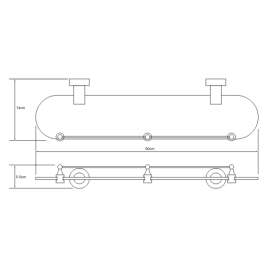 Полка с ограничителем WasserKraft Donau K-9400 K-9444 (стекло)