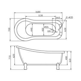 Акриловая ванна BelBagno BB20-1700