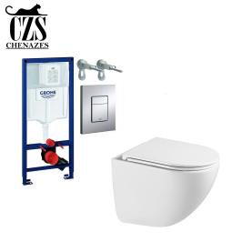 Инсталляция с унитазом 3 в 1 Grohe Rapid SL 38772001 с унитазом Chenazes Panda
