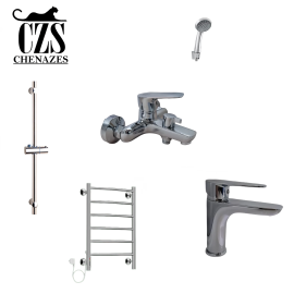Ванная комната комплект Chenazes 4200CR хром с электрическим полотенцесушителем.