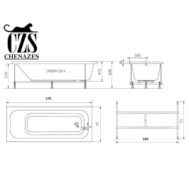 Акриловая ванна Chenazes Denika 170x75 CZS62046