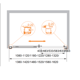 Душевая дверь Cezares ANIMA-BF-1-150-C-Cr