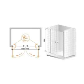 Душевая дверь Cezares ELENA-B-2-160-P-Cr