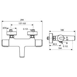 Смеситель для ванны термостатический Ideal Standard Ceratherm 100 New A4623AA 