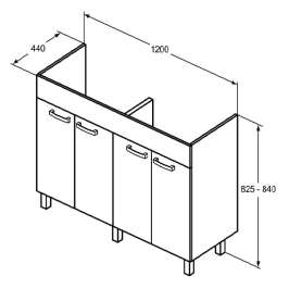 Тумба под раковину 120 см Ideal Standard TEMPO E0538TI