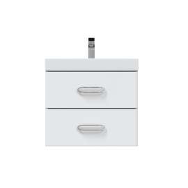 Fuji 60 тумба подвесная 2 ящика белая глянцевая c раковиной Fest 60