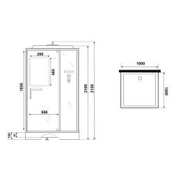 Душевая кабина Niagara Standart ST100/15Q/BK 100х100х200 квадрат, поддон 15см,распашная,проф.белый,без крыши