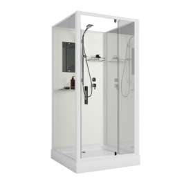 Душевая кабина Niagara Standart ST100/15Q/BK 100х100х200 квадрат, поддон 15см,распашная,проф.белый,без крыши