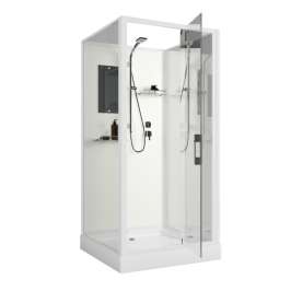 Душевая кабина Niagara Standart ST100/15Q/BK 100х100х200 квадрат, поддон 15см,распашная,проф.белый,без крыши