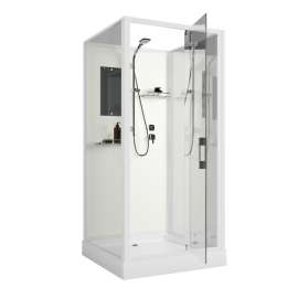 Душевая кабина Niagara Standart ST90/15Q/BK 90х90х200 квадрат, поддон 15см,распашная,проф.белый,без крыши