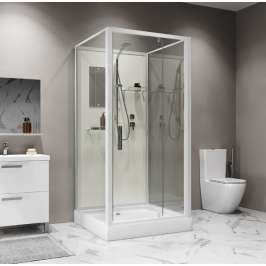 Душевая кабина Niagara Standart ST100/15Q/BK 100х100х200 квадрат, поддон 15см,распашная,проф.белый,без крыши