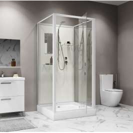 Душевая кабина Niagara Standart ST100/15Q/BK 100х100х200 квадрат, поддон 15см,распашная,проф.белый,без крыши