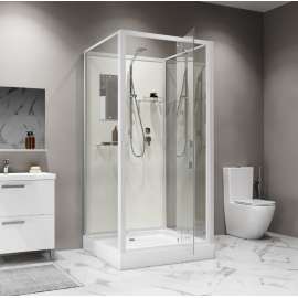 Душевая кабина Niagara Standart ST90/15Q/BK 90х90х200 квадрат, поддон 15см,распашная,проф.белый,без крыши