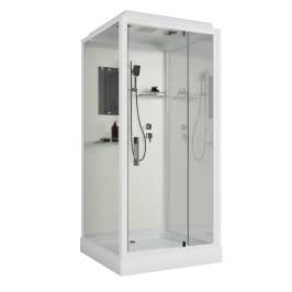 Душевая кабина Niagara Standart ST100/15Q 100х100х200 квадрат, поддон 15см,распашная,проф.белый,с крышей