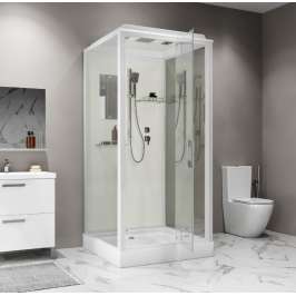 Душевая кабина Niagara Standart ST100/15Q 100х100х200 квадрат, поддон 15см,распашная,проф.белый,с крышей