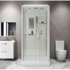 Душевая кабина Niagara Standart ST80/15Q/ 80х80х200 квадрат, поддон 15см,распашная,проф.белый, с крышей