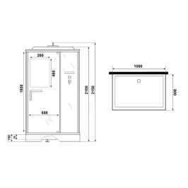 Душевая кабина Niagara Standart ST100/80/15Q 100х80х200 прямоугольник,поддон 15см,распашная,проф.белый,с крышей