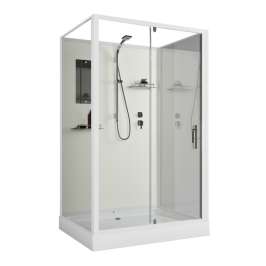 Душевая кабина Niagara Standart ST100/80/15Q/BK 100х80х200 прямоугольник,поддон 15см,распашная,проф.белый,без крыши