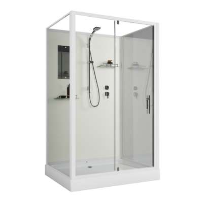 Душевая кабина Niagara Standart ST120/90/15Q/BK 120х90х200 прямоугольник,поддон 15см,распашная,проф.белый,без крыши