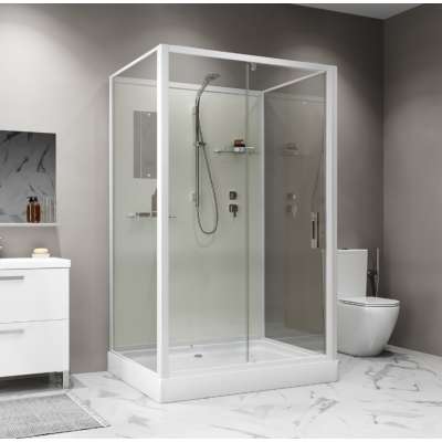 Душевая кабина Niagara Standart ST120/90/15Q/BK 120х90х200 прямоугольник,поддон 15см,распашная,проф.белый,без крыши