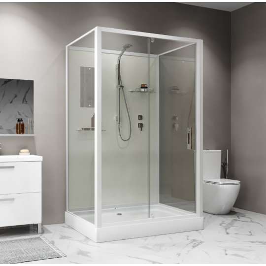 Душевая кабина Niagara Standart ST120/90/15Q/BK 120х90х200 прямоугольник,поддон 15см,распашная,проф.белый,без крыши