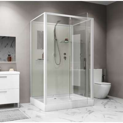 Душевая кабина Niagara Standart ST120/90/15Q/BK 120х90х200 прямоугольник,поддон 15см,распашная,проф.белый,без крыши