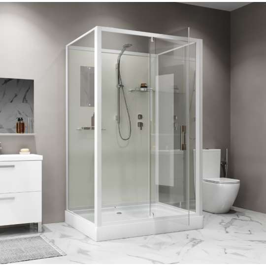 Душевая кабина Niagara Standart ST120/90/15Q/BK 120х90х200 прямоугольник,поддон 15см,распашная,проф.белый,без крыши