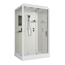 Душевая кабина Niagara Standart ST100/80/15Q 100х80х200 прямоугольник,поддон 15см,распашная,проф.белый,с крышей