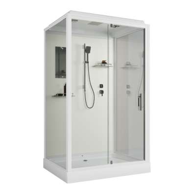 Душевая кабина Niagara Standart ST100/80/15Q 100х80х200 прямоугольник,поддон 15см,распашная,проф.белый,с крышей