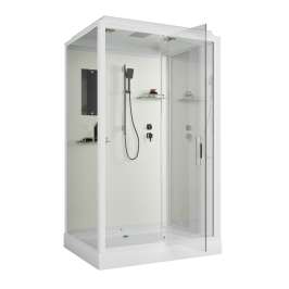 Душевая кабина Niagara Standart ST100/80/15Q 100х80х200 прямоугольник,поддон 15см,распашная,проф.белый,с крышей