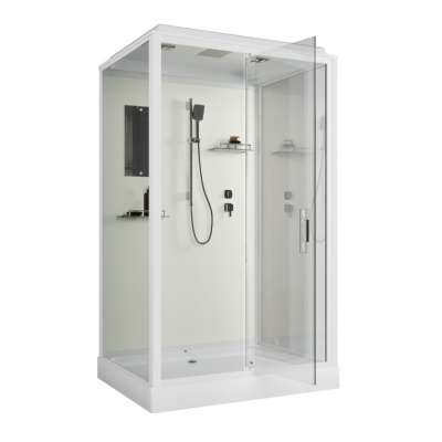 Душевая кабина Niagara Standart ST100/80/15Q 100х80х200 прямоугольник,поддон 15см,распашная,проф.белый,с крышей