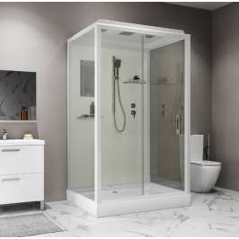 Душевая кабина Niagara Standart ST100/80/15Q 100х80х200 прямоугольник,поддон 15см,распашная,проф.белый,с крышей