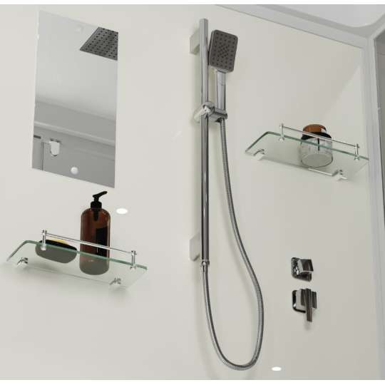 Душевая кабина Niagara Standart ST100/80/15Q 100х80х200 прямоугольник,поддон 15см,распашная,проф.белый,с крышей