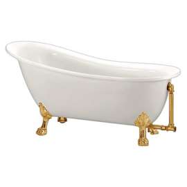 Акриловая ванна BelBagno BB06-1700-ORO ножки золото