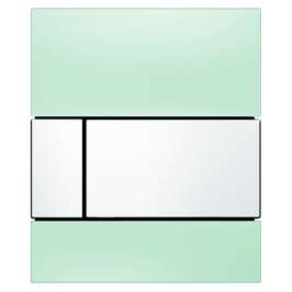 Кнопка слива инсталляций TECE Square Urinal 9242803 зеленое стекло, кнопка белая