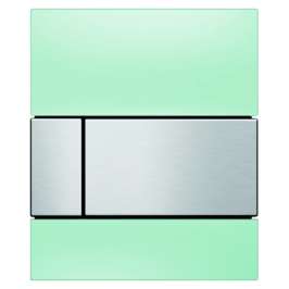 Кнопка слива инсталляций TECE Square Urinal 9242804 зеленое стекло, кнопка сатин