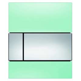 Кнопка слива инсталляций TECE Square Urinal 9242805 зеленое стекло, кнопка хром