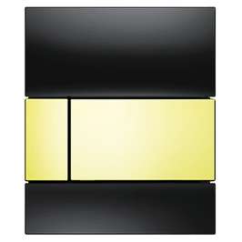 Кнопка слива инсталляций TECE Square Urinal 9242808 черное стекло, кнопка золото