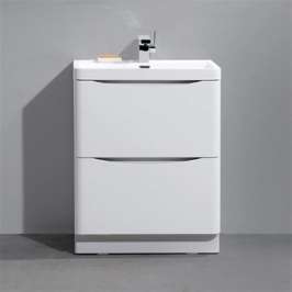 Раковина с тумбой BelBagno Ancona-N 80 bianco lucido напольная