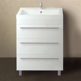 Тумба под раковину 1MarKa Соната 58Н с 3 ящиками, белый глянец