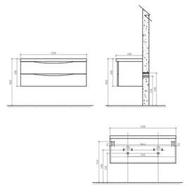 Тумба под раковину подвесная BelBagno Ancona-N 120 bianco lucido подвесная