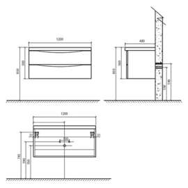 Тумба под раковину подвесная BelBagno Ancona-N 120 rovere more подвесная