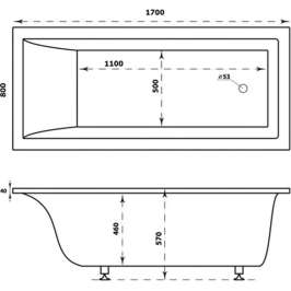 Ванна из искусственного камня Marmo Bagno Ницца 170x80