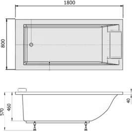 Ванна из искусственного камня Marmo Bagno Ницца 180x80