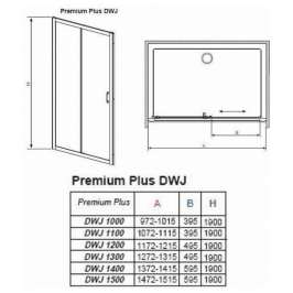 Душевая дверь Radaway Premium Plus DWJ 150 прозрачное 