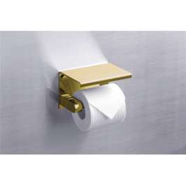Держатель туалетной бумаги Rush Edge ED77141 Gold с полкой