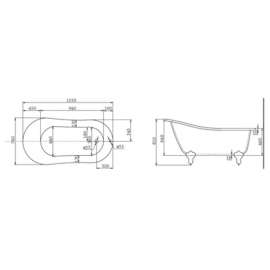Акриловая ванна BelBagno BB06-1550