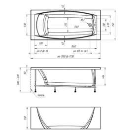 Акриловая ванна Marka One PRAGMATIKA 173-155x75