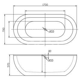 Акриловая ванна BelBagno BB13-1700