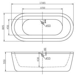 Акриловая ванна BelBagno BB12-1785